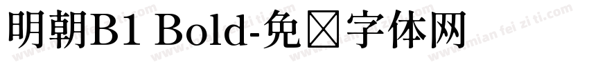 明朝B1 Bold字体转换